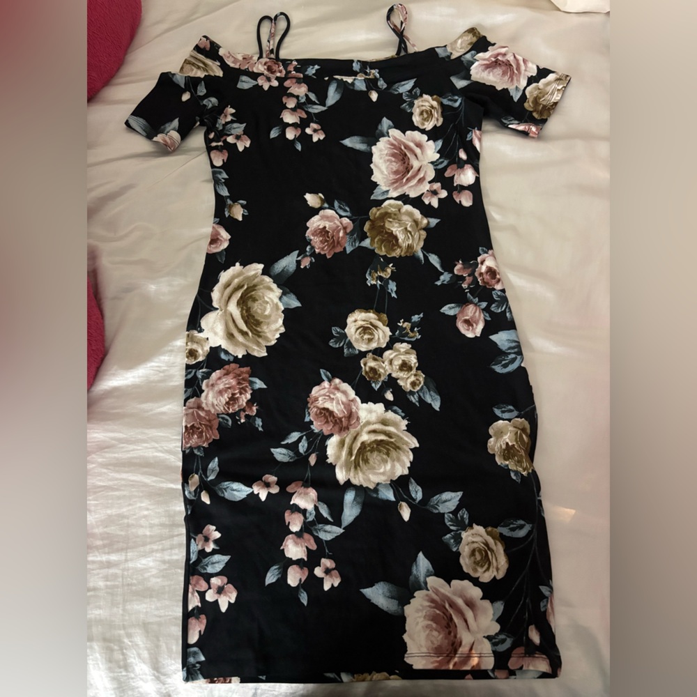 Haute Monde Black Floral Dress